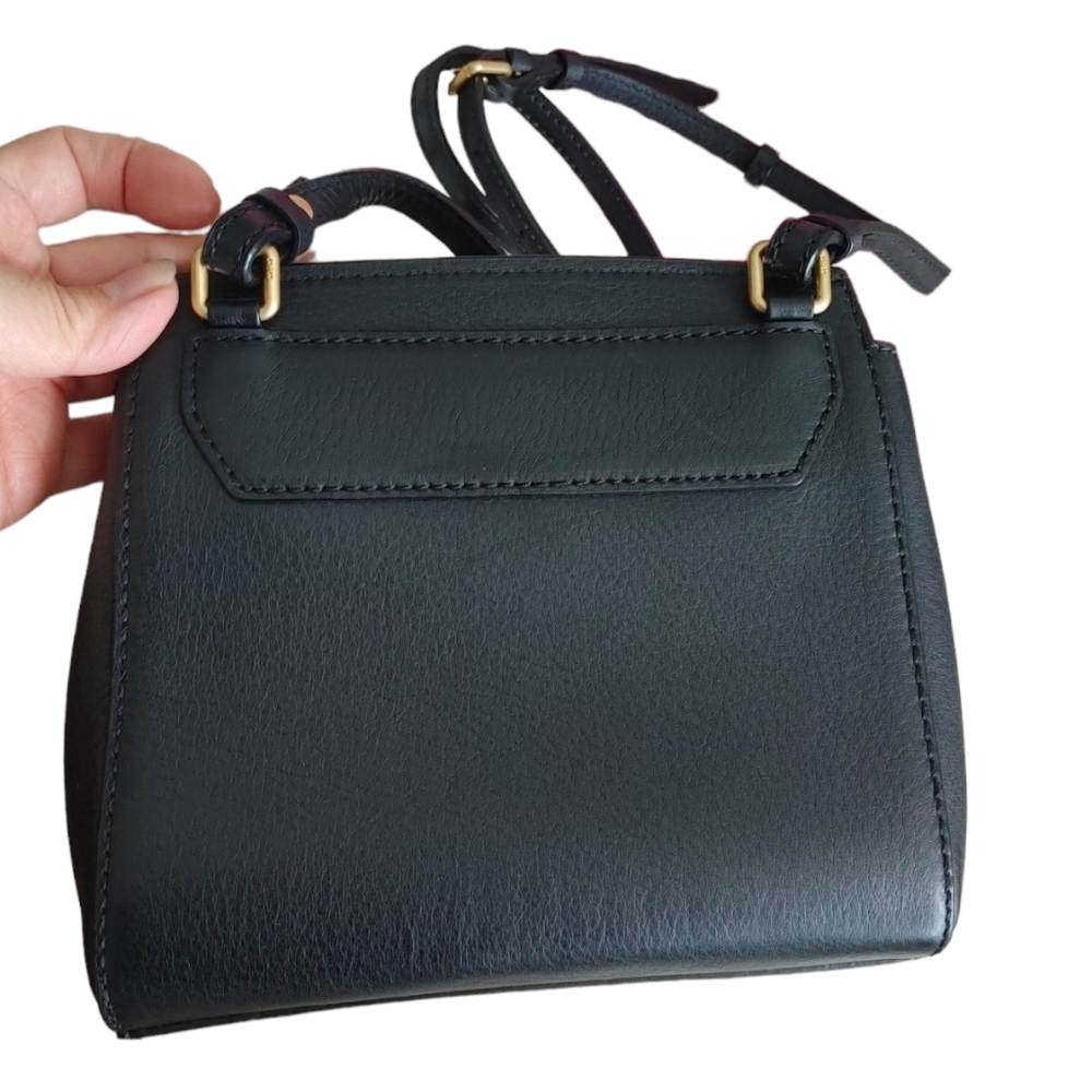 MCM Black Leather Orange Snakeskin Embossed Crossbody Bag - Picture 3 of 7
